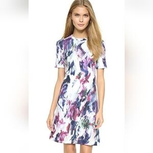 NWT CARVEN Watercolor Sweatshirt Dress Large MSRP$450